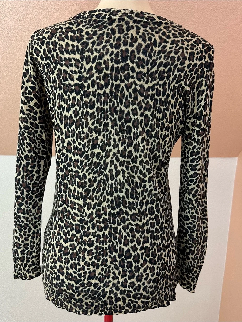 J.Crew Tippi Sweater in Leopard Womens M 100% Merino Wool Style #J6354 Preppy